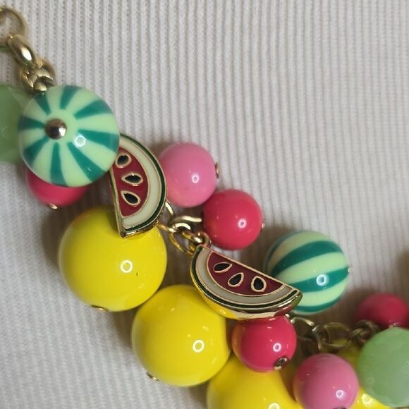 Talbots Yellow and Pink Watermelon Beaded Necklace - Picture 4 of 6